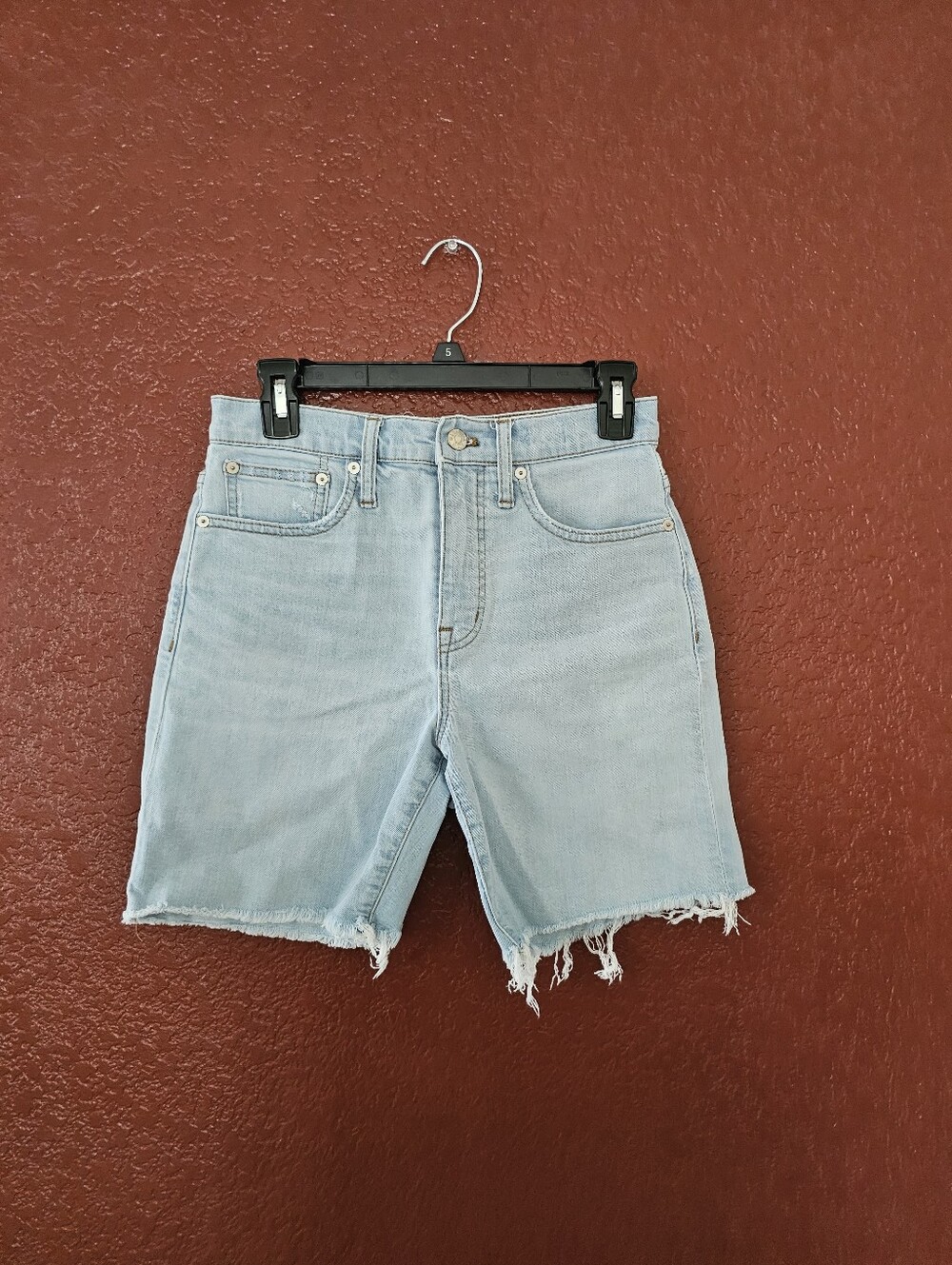 Light Wash High-Rise Denim Bermuda Shorts - Light Blue - Picture 2 of 8